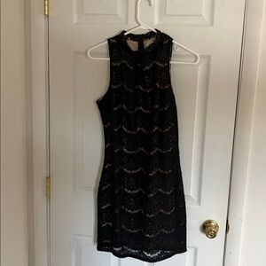 love, Fire Black Lace Mini Dress